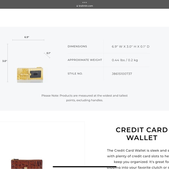 Wallet, Brahmin Credit Card Wallet, Pink Feline Ombré Melbourne, NWT - Picture 7 of 8